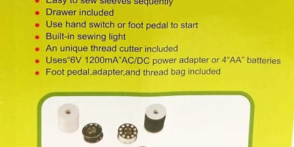 Máquina de coser HAUSEHOLD modelo SM-505A 12 tipos de costura distintos con pedal