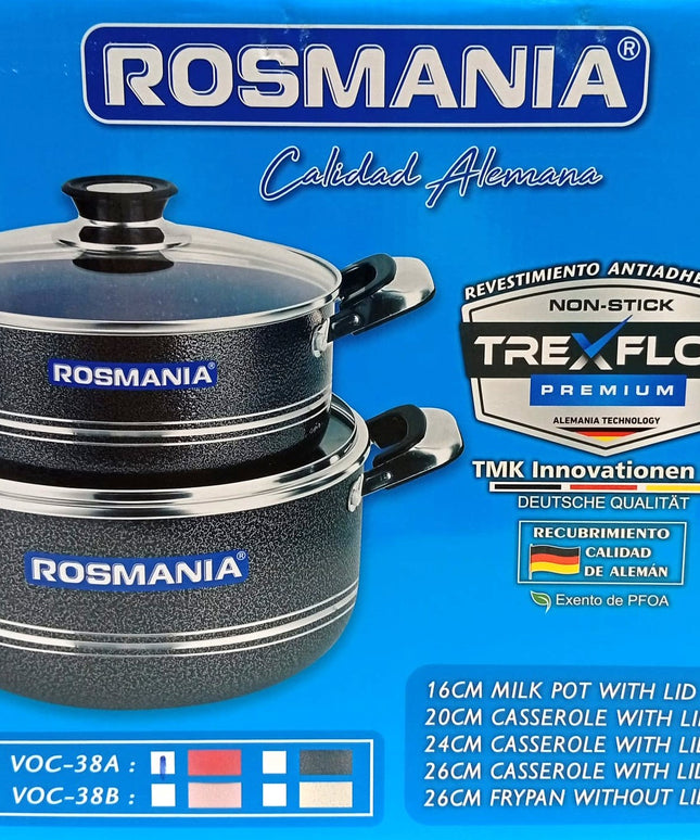Ollas set BRIKEINA de teflón 4 ollas con tapa, sarten y dos utensillos