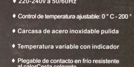 Freidora de PAPAS a aceite RAF, de 6 litros