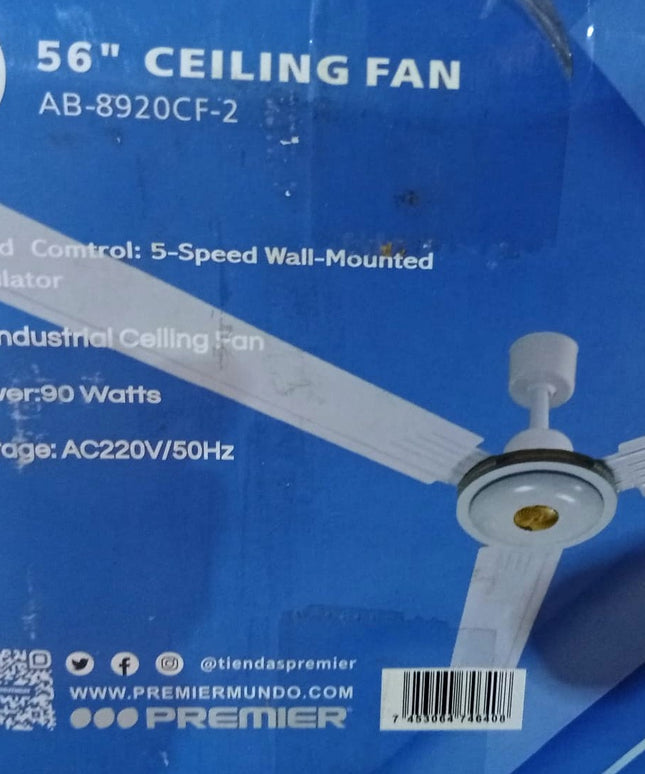 Ventilador de techo PREMIER con comando manual a pared