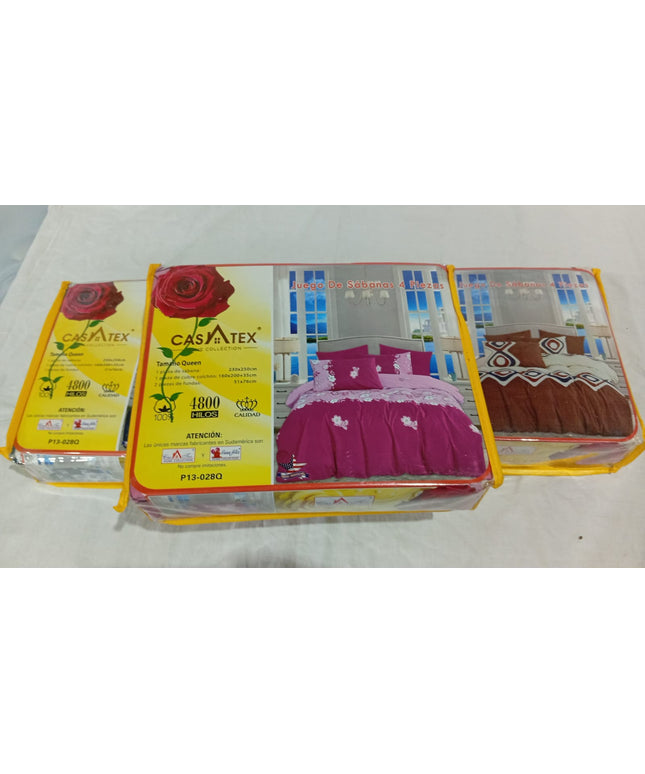 Sábanas Casatex QUEEN 230 X250 CM 4800 HILOS 4 Piezas 2 1/2 plazas