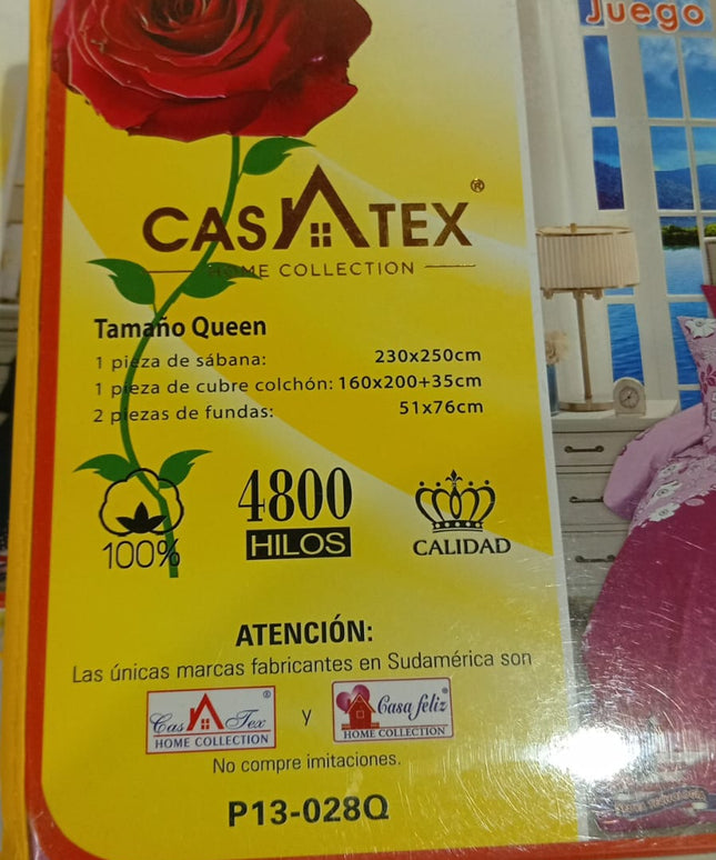 Sábanas Casatex QUEEN 230 X250 CM 4800 HILOS 4 Piezas 2 1/2 plazas