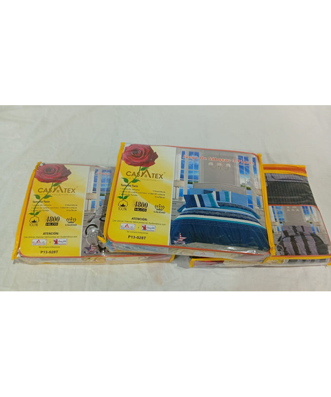 Sábanas Casatex TWin 170x230 CM 3 piezas 1 1/2 plaza colores estampados