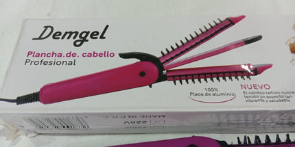 Plancha DEMGEL 3 EN 1. Plancha, rizador y cepillo eléctrico