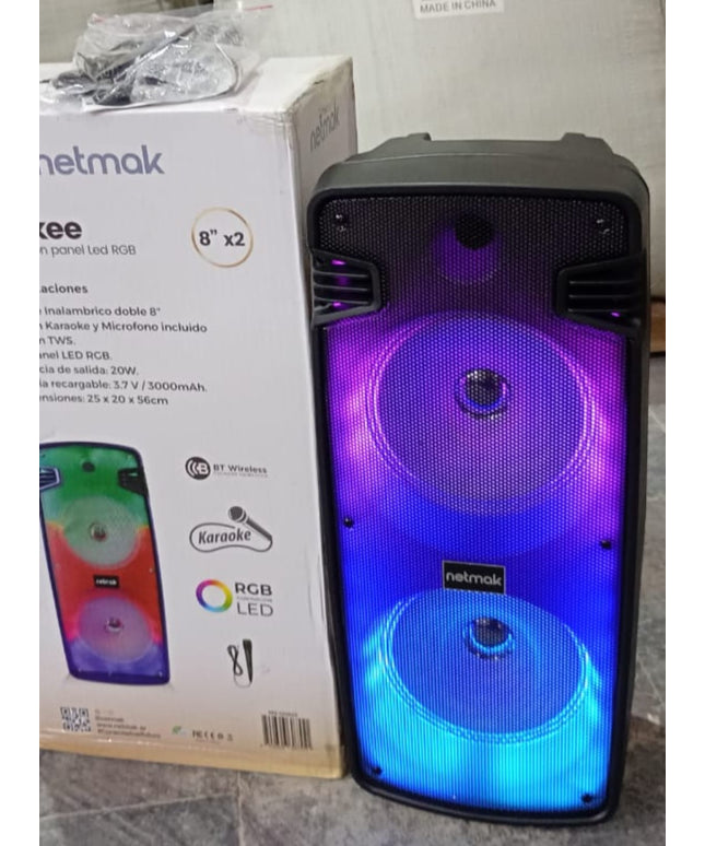 Parlante Yankee, marca NETMAK, 8" PULGADAS C/PANEL LED