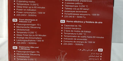 Horno/ Freidora de aire ACKILISS de 15 Litros
