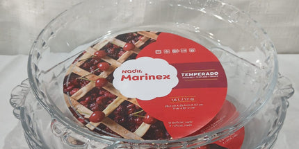 Fuente de vidrio MARINEX de 28 x 4 cm apta para horno