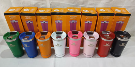 Vasos térmicos con parlante y destapador