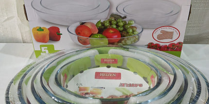 Fuentes de vidrio HEIZEN redondas x5