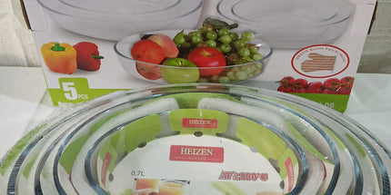 Fuentes de vidrio HEIZEN redondas x5