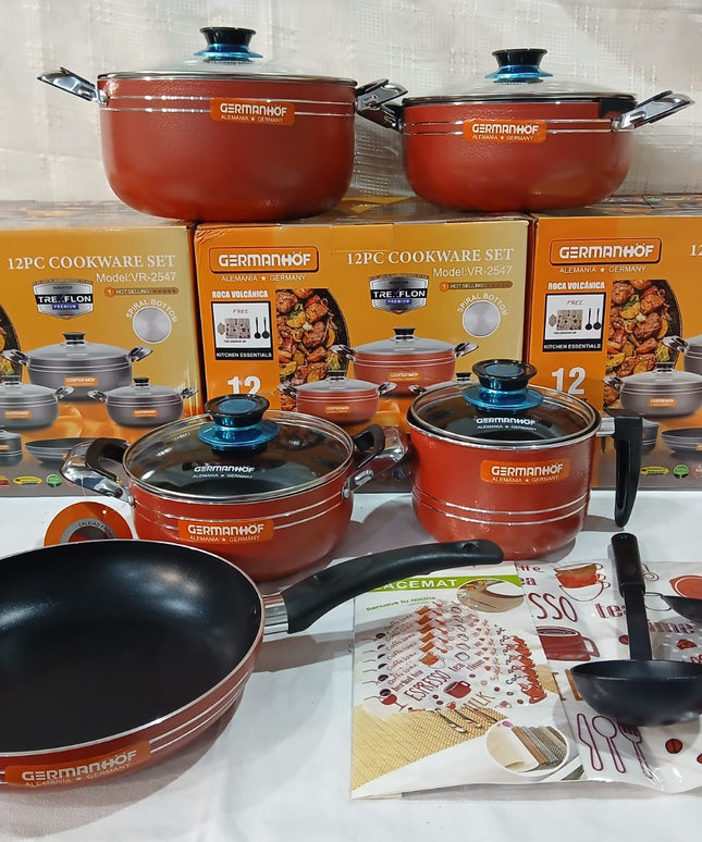 Set x 5 de ollas GERMANHOF con utensilios de regalo