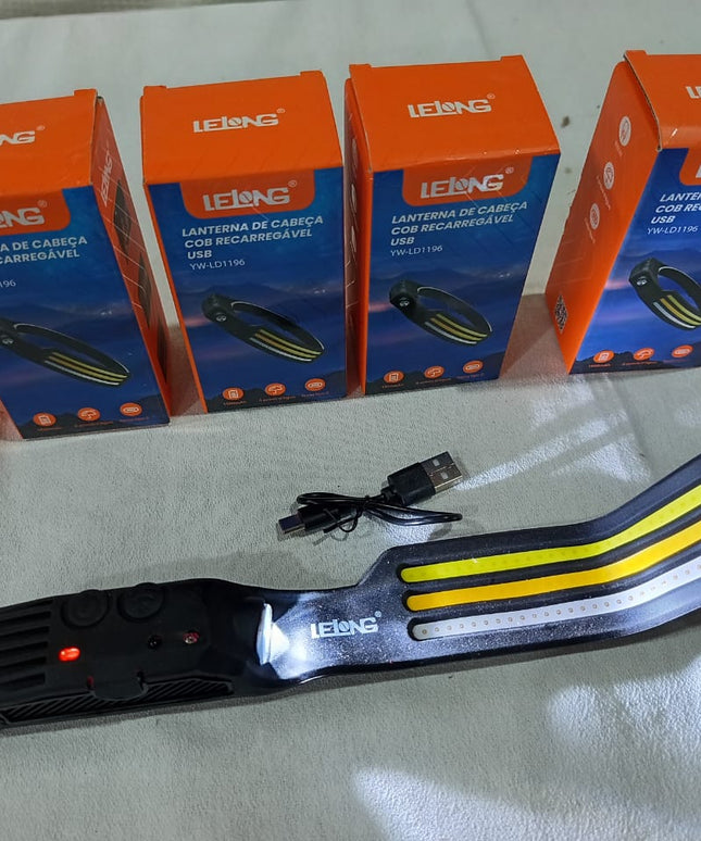 Linterna minera LELONG con luz lateral y 3 bandas led