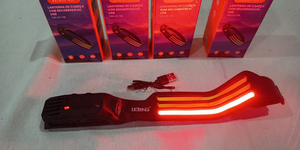 Linterna minera LELONG con luz lateral y 3 bandas led