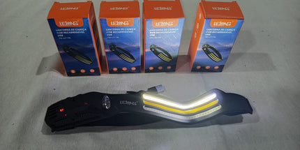 Linterna minera LELONG con luz lateral y 3 bandas led