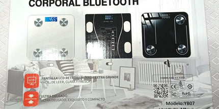 Báscula LELONG digital Corporal inteligente con medidor de GRASA corporal Bluetooth de 26 cm de ancho