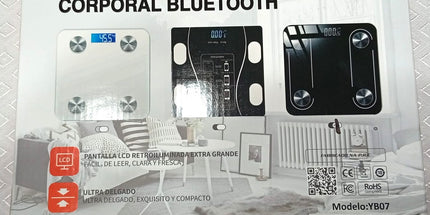 Báscula LELONG digital Corporal inteligente con medidor de GRASA corporal Bluetooth de 26 cm de ancho