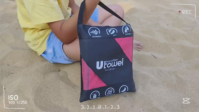 Toalla deportiva grande en microfibra muy absorvente 80 x 150 cm