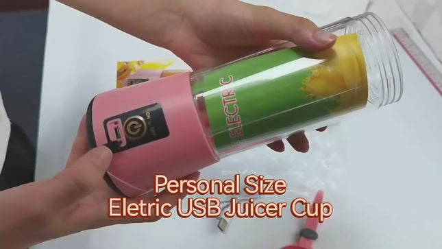 Venta al por mayor Mini exprimidor de frutas batidora portátil 6 hojas de acero inoxidable USB recargable para uso al aire libre